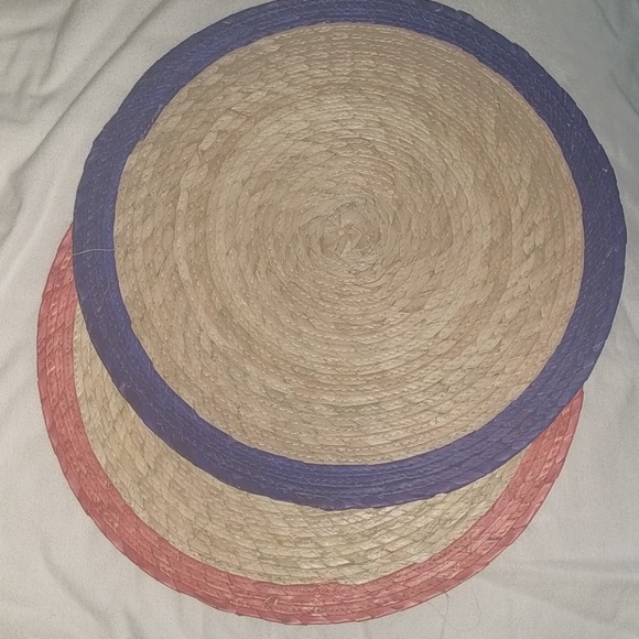 Palm Leaf Placemats - NWOT - blue & orange trim - Picture 4 of 4